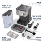 Cafetera compacta 2 expresos por ciclo Acero Inoxidable BVSTEM5502-013 - Imagen 8