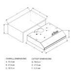 Campana empotrable 76 cm con vidrio decorativo WH7610S - Imagen 5