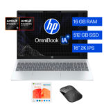 Laptop HP OmniBook IA 16"2K AMD Ryzen AI 5 con Mouse y 6 meses de Office365