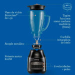 Licuadora con vaso de vidrio y 6 velocidades más pulso BLSTPEG-BPB-013 - Imagen 6